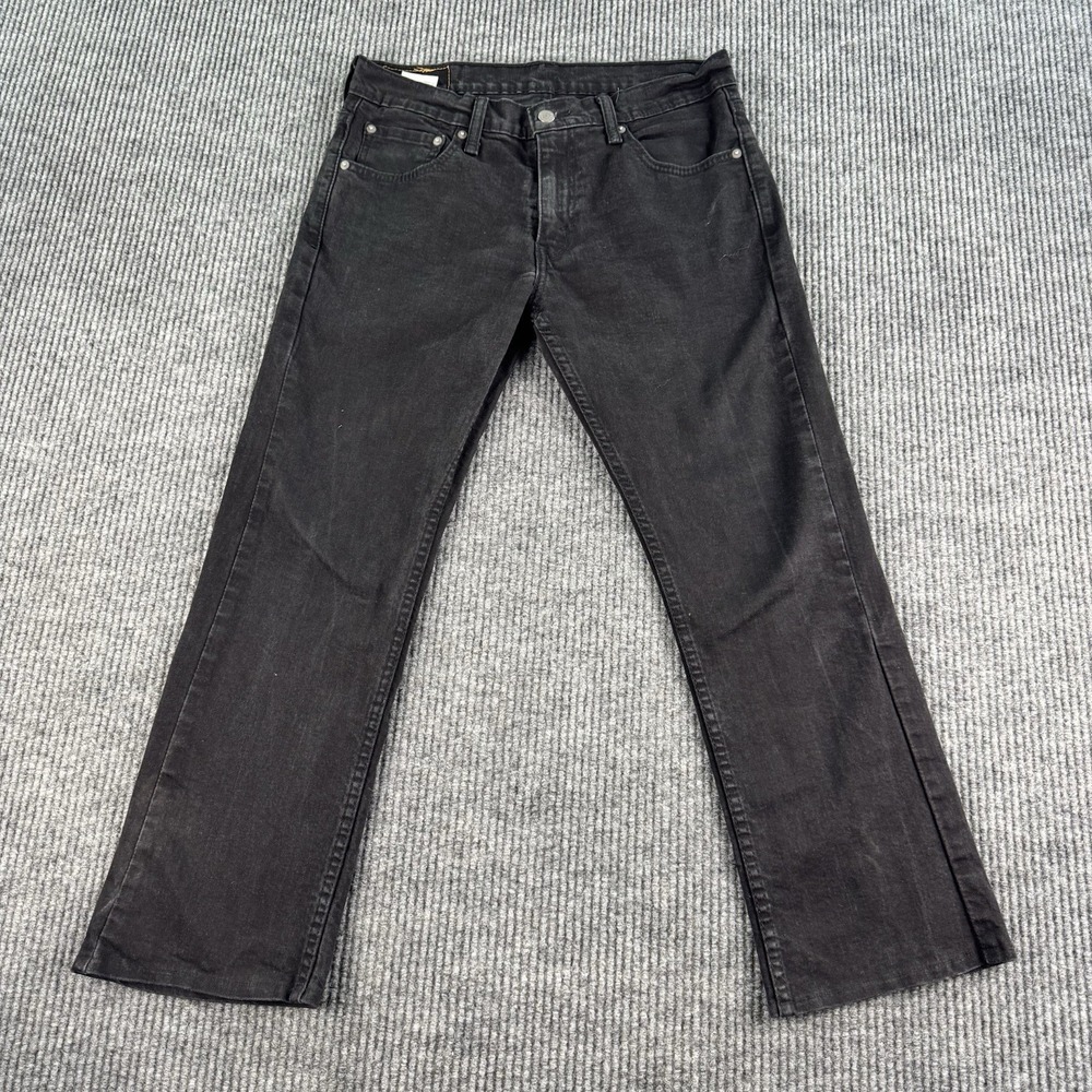 Levis 527 Jeans Mens 32x27 Black Denim Boot Cut Western Rancher Cowboy Hemmed